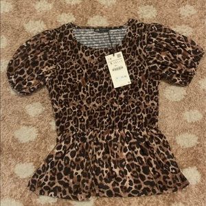 Zara leopard print blouse.